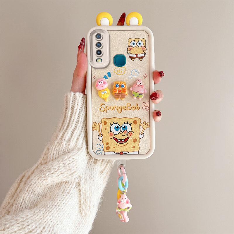 KEYSION Милый чехол с 3D-мультяшным изображением уха для VIVO Y17 Y15 Y12 с браслетом, мягкий силиконовый противоударный чехол для телефона VIVO Y11 2019