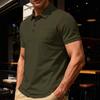 Men's Polo Shirt Short Sleeve Summer Casual Athletic Turn-Down Collar Tee Euro Size Breathable Solid Color Top