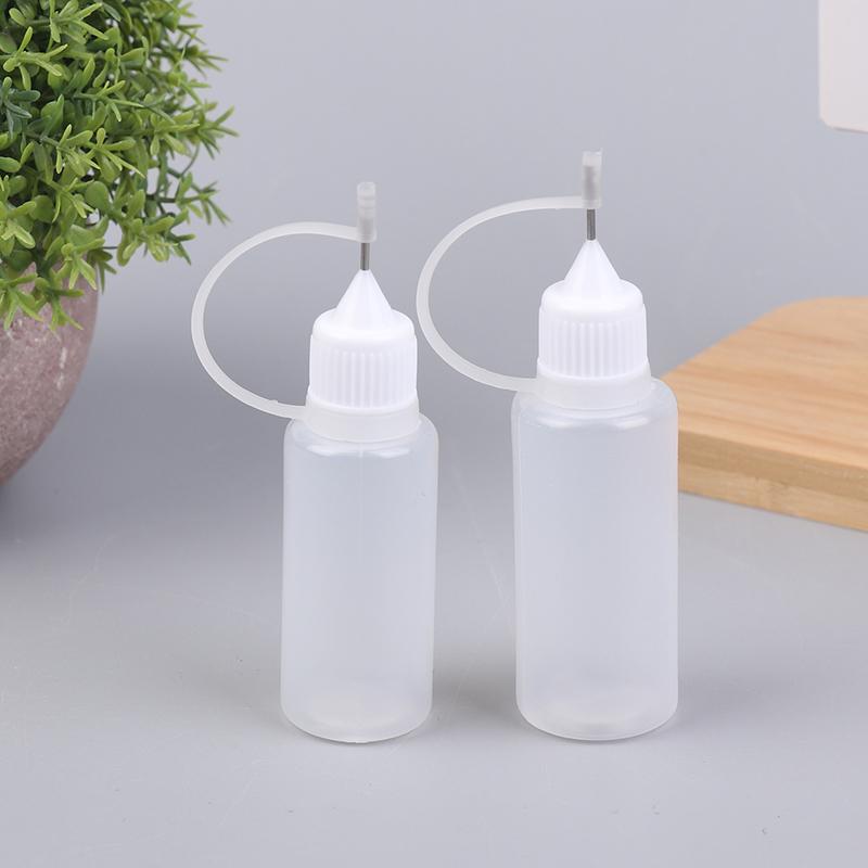 Diy Quilling Tool Empty Needle Tip Glue Bottle With Black Cap Liquid Dropper Containers With Silicone Rings For Crafting