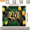 Двумерный фон для 40-летия Зеленый Золотой Шары и Корона Тематический Фон для Фотографирования