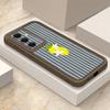 Чехол с узором в полоску и сердечками для Samsung S26 S25 Ultra S24 S23 S22 S21 FE A18 A54 A55 A16 A26 A36 A56 A17 A27 A37 A57 5G Ударопрочный бампер