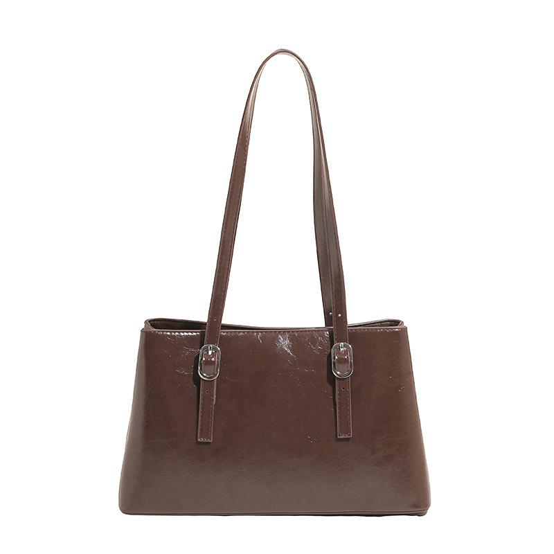 Винтажная сумка-тоут через плечо большой вместимости, женская осенняя новинка, нишевый дизайн, ручная, подмышечная сумка, трендовая женская сумка