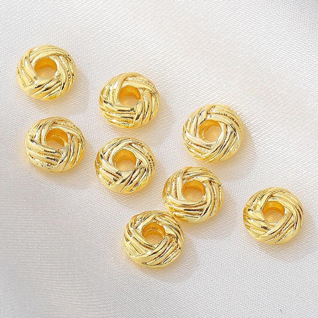 Позолоченные 14 карат витые бусины для изготовления ювелирных изделий, ожерелий и браслетов, разделители
