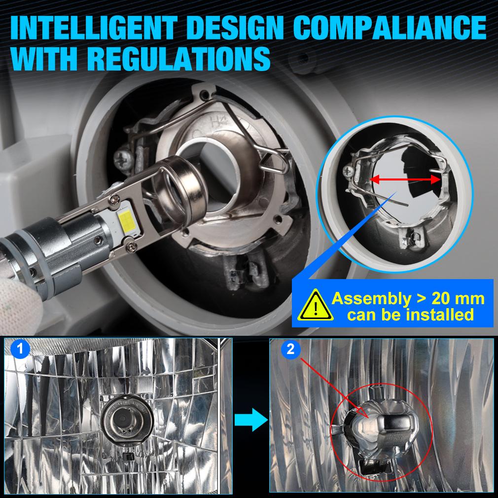 2 шт. H4 H7 светодиодные линзы проектора H8 H11 9005 HB3 9006 HB4 9012 Hir2 автомобильные лампы LHD RHD Canbus 100 Вт 30000LM мощный мини-налобный фонарь