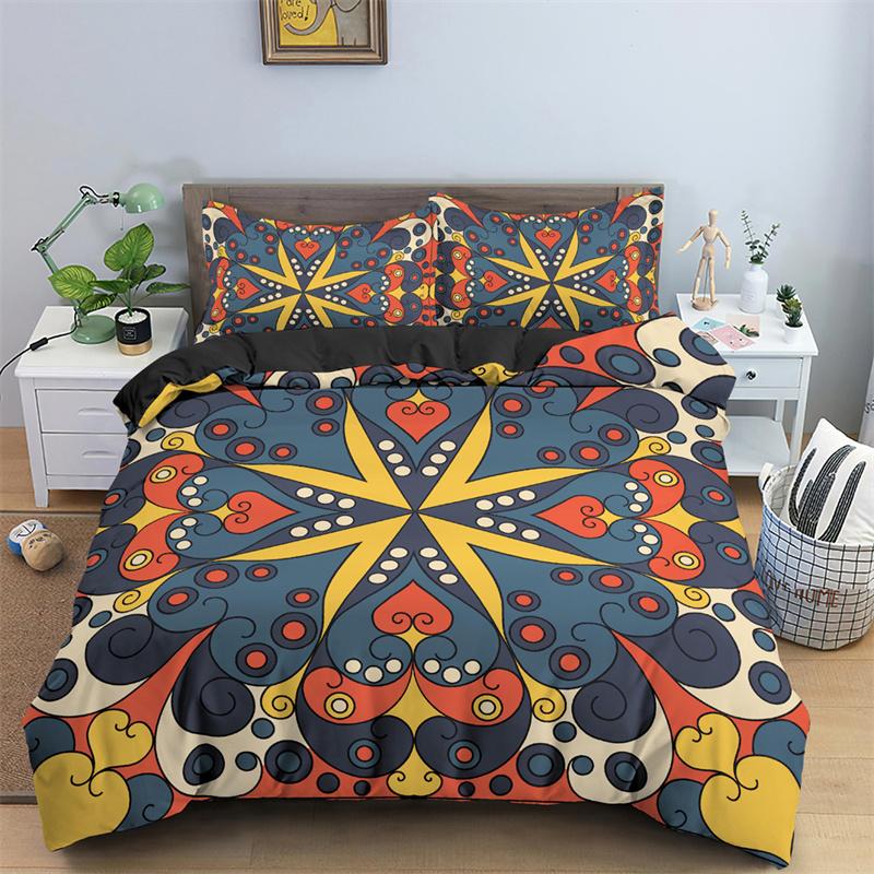 Экзотический цветочный пододеяльник Bohemia Mandala одеяло покрывало микрофибра геометрический комплект постельного белья King Full для подростков взрослых декор комнаты