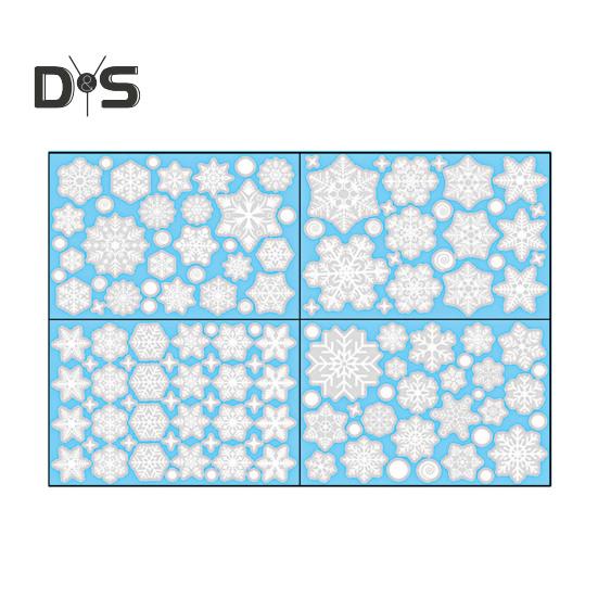 2/4 Pcs Christmas Stickers Santa Claus Snowflake Reindeer Xmas Decals Waterproof Festive Decor Stickers for Windows Glass