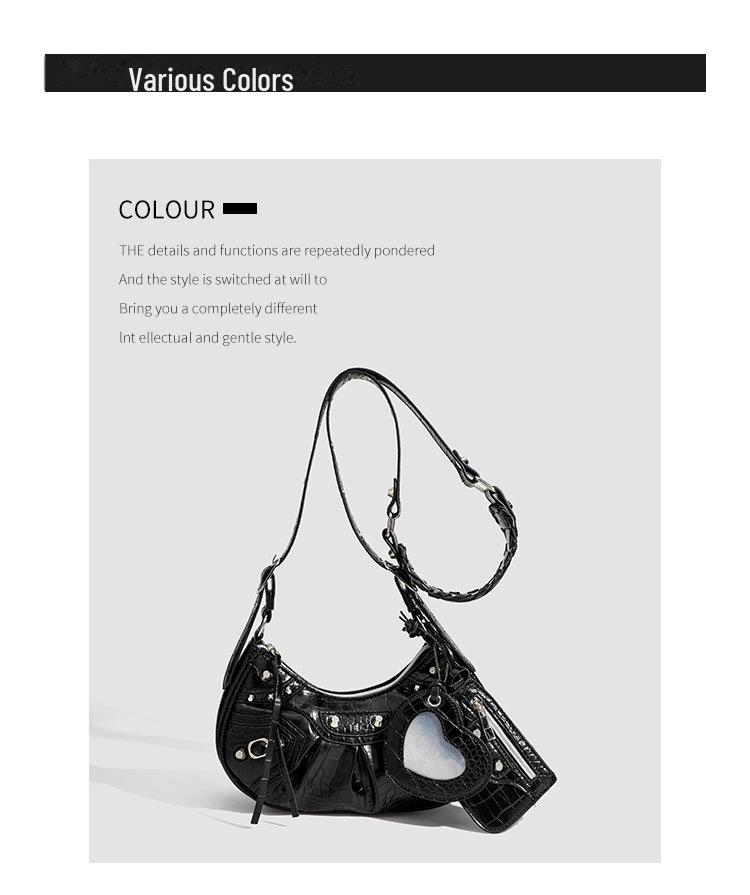 2024 Трендовая высококачественная сумка-подмышка с заклепками: Универсальные модели: для ношения в руке, на плече и через плечо