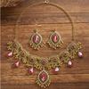 Hollowed Out Necklace Earrings Set Rhinestone Inlaid Women Jewelry Set  Banquet Party