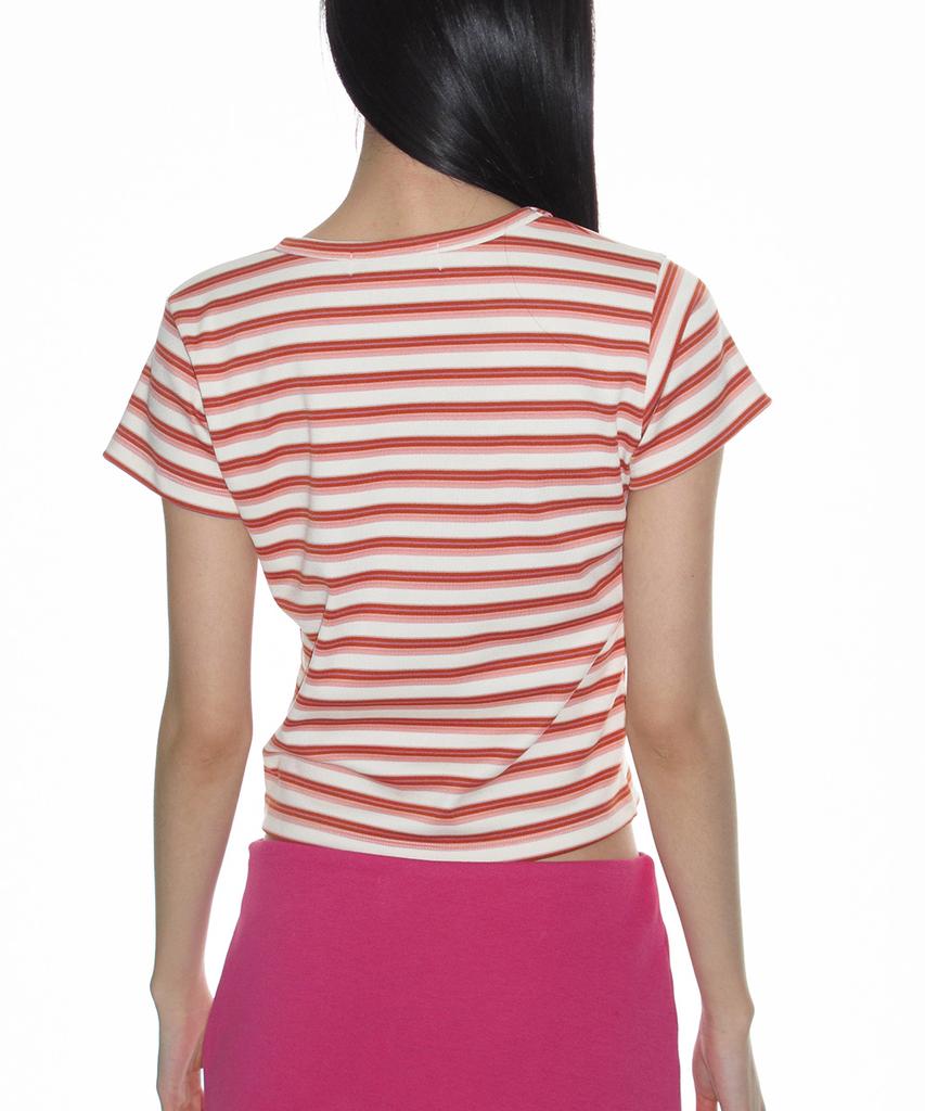 CRANK Striped Pocket Tee_Orange