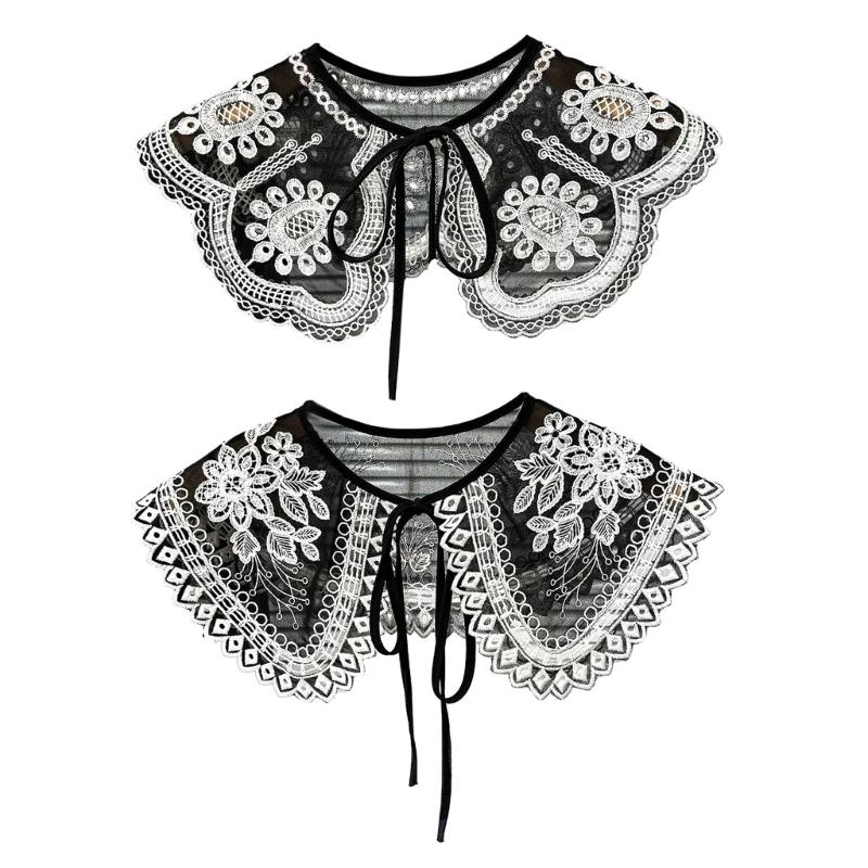 Women Lace Collar Decorative Spread False Collar Hollow Out Collar DIY