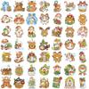 50 Cartoon Holographic Cartoon Christmas Calf Doodle Stickers Decorate Suitcase Notebook Diy Waterproof