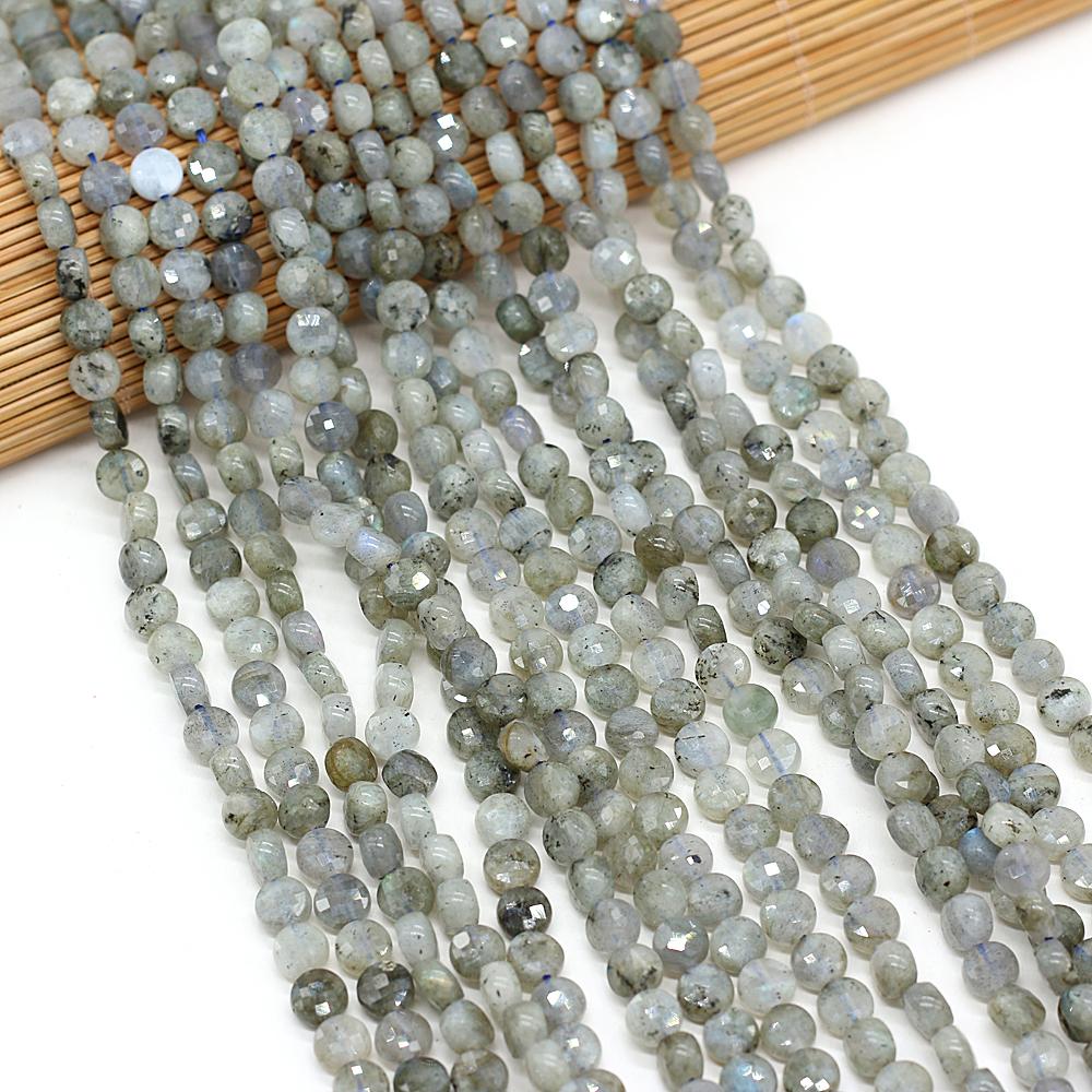 Бусины из натурального камня Flash Labradorite 4/6 мм граненые плоские бусины для изготовления ювелирных изделий своими руками ожерелье браслет аксессуары