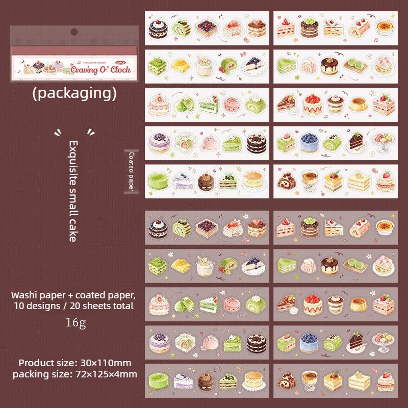 20 food themed die-cutting stickers per pack, Greedy Moment series sticker book