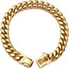 14-мм Золотой Ошейник для Собаки 18K Нержавеющая Сталь Цепь-Ошейник для Собаки Взрывозащищенный Тренировочный Ошейник для Собак 2025