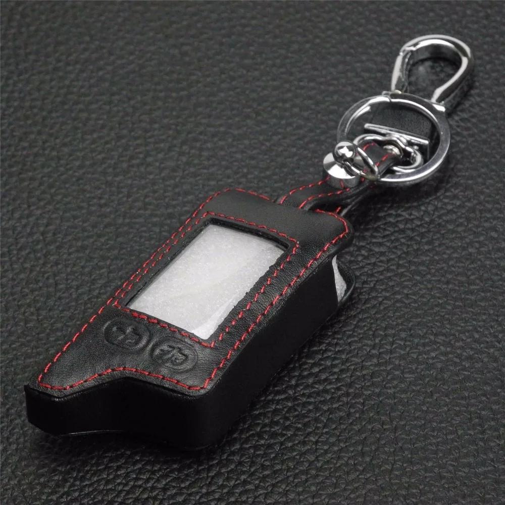 Jingyuqin Remote 5 Buttons Two Way Car Alarm leather Case Cover keyChain For Tomahawk TZ9010 TZ9030 TW9030 TW9010 TW LCD