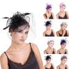 (Projector)Women Flower Mesh Ribbons Feathers Headband Cocktail Tea Party Hat Headwear