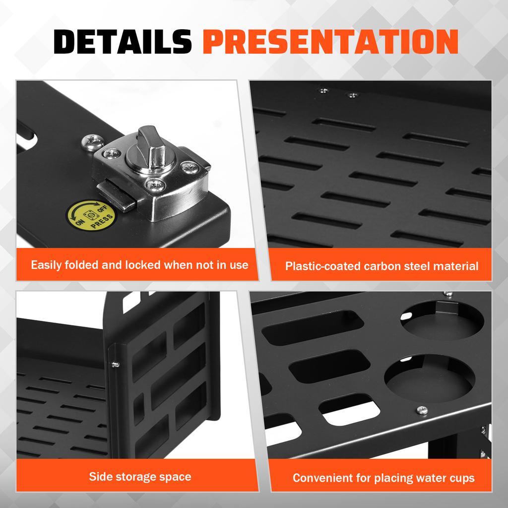 Для Ford Bronco 21-24 Внедорожная стойка для хранения на задней двери, складная панель для путешествий на открытом воздухе, складной верстак, стол для хранения на задней двери автомобиля