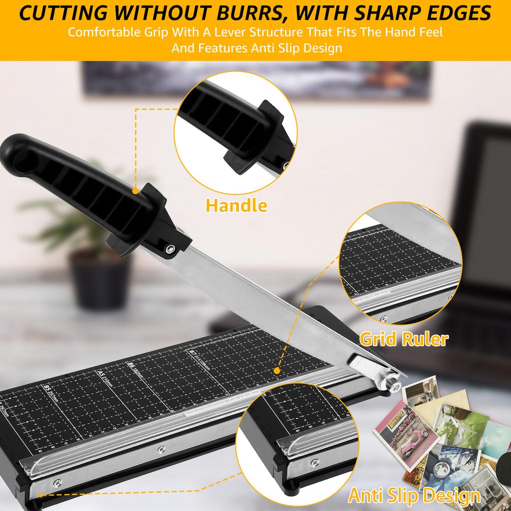 Резак для бумаги 12 дюймов Триммер для бумаги 8 листов Принадлежности для рукоделия и скрапбукинга для А4 Винил Фото Картон с безопасным лезвием