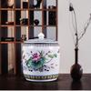 Керамическая эмалированная банка для чая Jingdezhen с крышкой, в античном стиле, герметичная, для хранения чая Пуэр, бытовая кухонная емкость