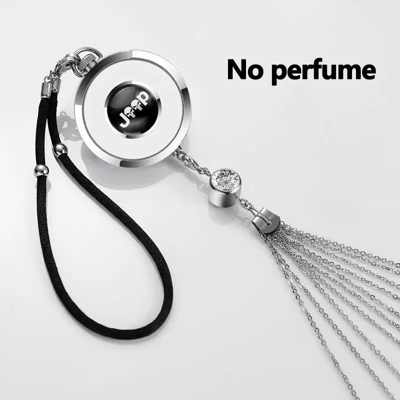 For Jeep Car Perfume Pendant Air freshener Hanging perfume Empty bottle Car rearview mirror Metal lace pendant car decoration AJP1