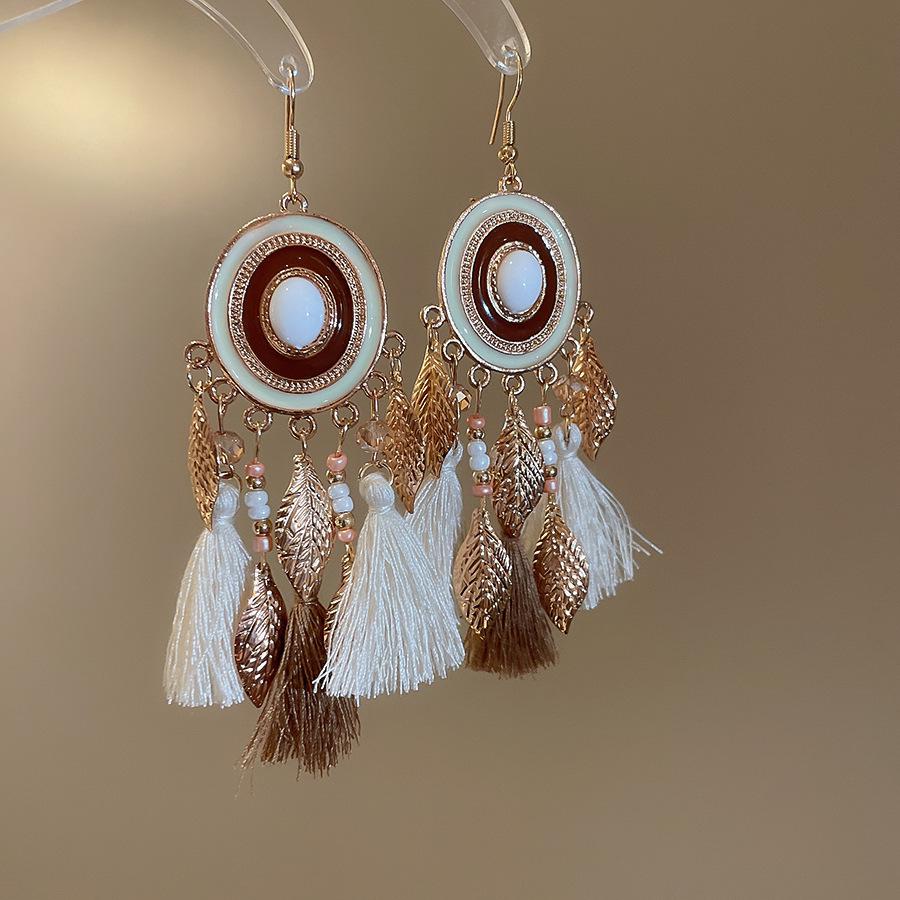 Богемные серьги с кисточками из перьев: Уникальные плетеные длинные серьги для женщин