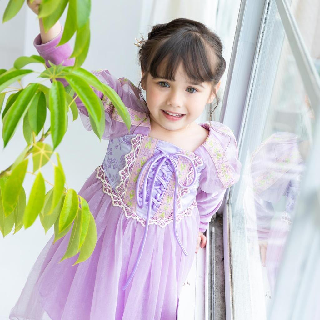Rapunzel Dress Cosplay Costume Princess Costume Kids Halloween Princess Costume Costume Girls D204 [monoii] Children's