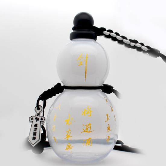 1 набор 800 мл бутылка для воды из тыквы с плечевым ремнем, плетеная веревка для талии, кисть для чашки, подвеска, наклейка «сделай сам», винтажная бутылка для питья из тритана в китайском стиле