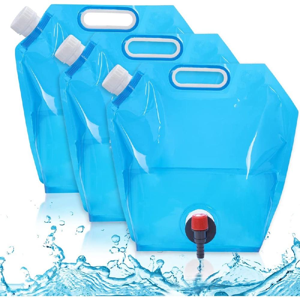 Складной резервуар для воды емкостью 5 л с плотной крышкой, кран, складная канистра для воды, портативный мешок для питьевой воды для кемпинга, туризма, экстренной помощи