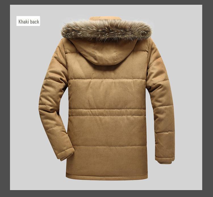 Мужская куртка средней и большой длины из бархата и хлопка 7176 для людей среднего и пожилого возраста