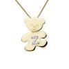 Children's Pendant - LÉA &; ARTHUR - TEDDY BEAR - Yellow Gold Plated - Letter Z 925 Silver - Girl