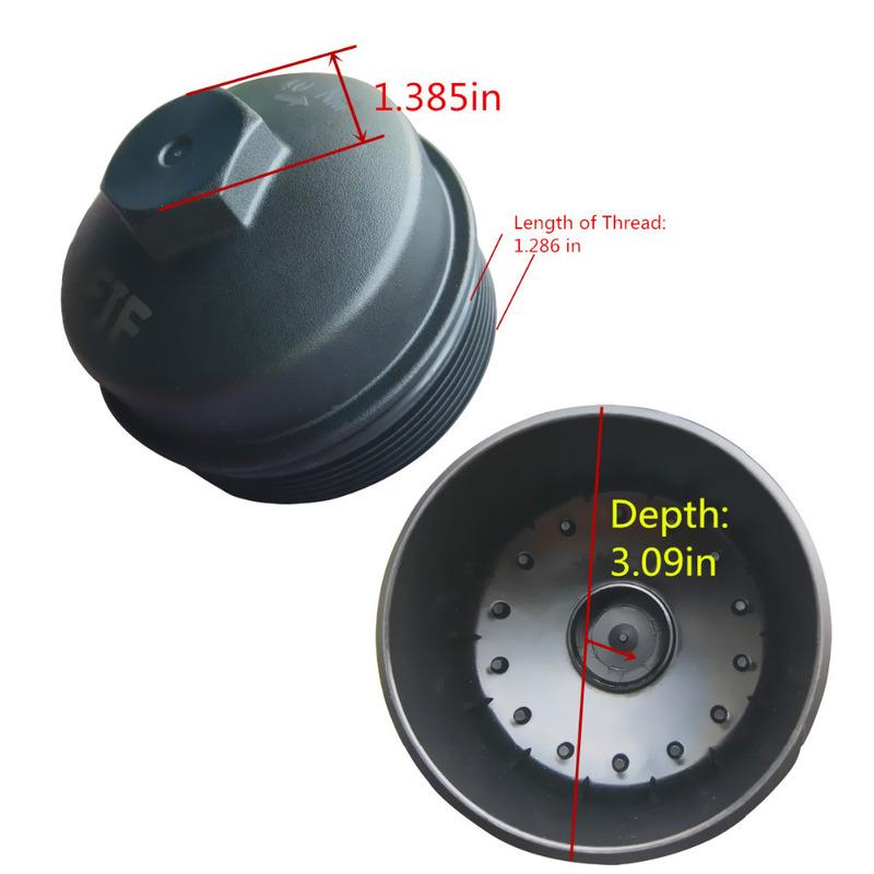 Oil Filter Cap for FL2016 Ford 2003-2007 6.0L 2008-2010 6.4L Powerstroke F250 F350 F450 F550 Super Duty 2003-2005 Excursion