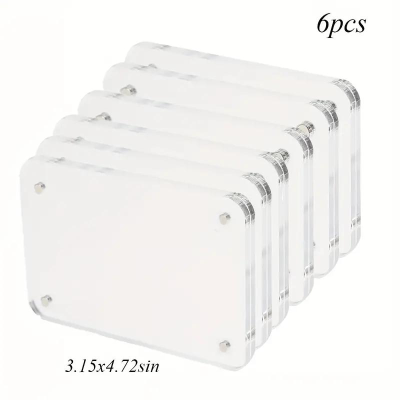 Acrylic Magnetic Photo Frames Refrigerator Mini Picture Frames Magnets Double Sided Wallet Size Fridge Frames for Polaroid Film