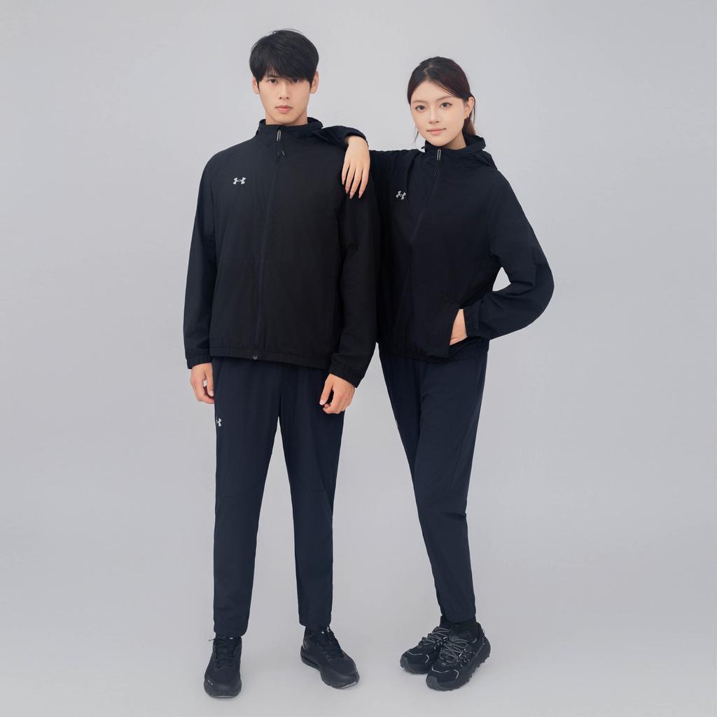 Under Armour Однотонная ветровка с капюшоном на молнии, куртка унисекс, черная 24500401-001