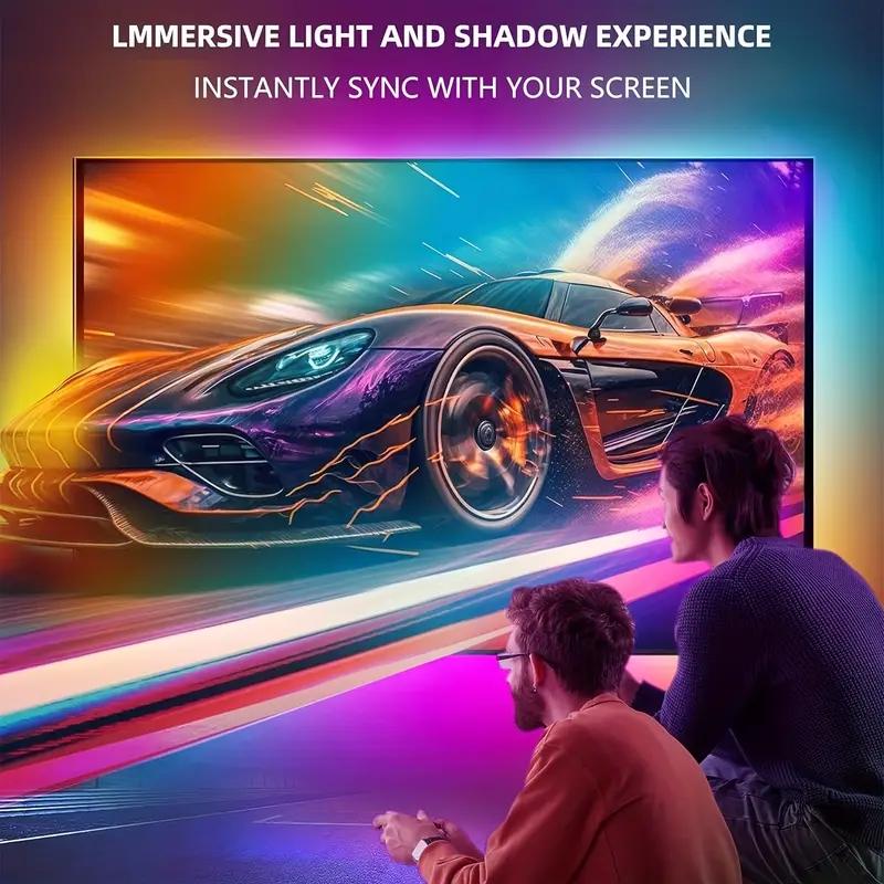 RGBIC LED TV Backlight Strip with Camera App Control Music Sync Smart Lights for Gaming Room 55-75inch Ambient Lighting