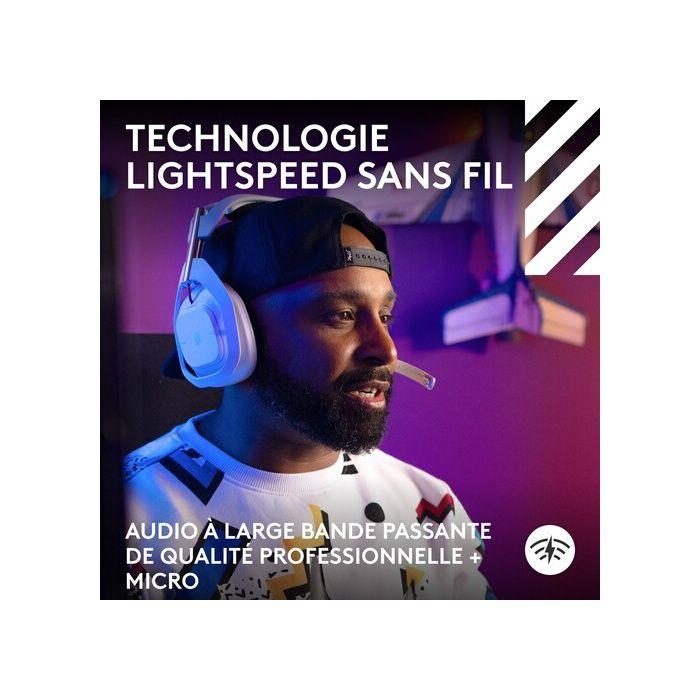 Casque gamer - Sans fil - Logitech G - Astro A50 Lightspeed Pro-G Graphene - Xbox, PS5, Switch, PC/Mac - Blanc