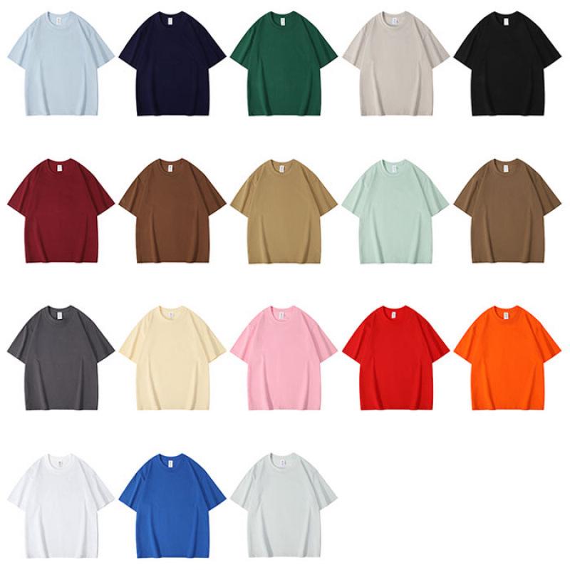 260g High-Quality Double Yarn Ice Cool Heavyweight Loose Drop Shoulder Short Sleeve T-shirt with Custom Logo for Class or Group Uniforms