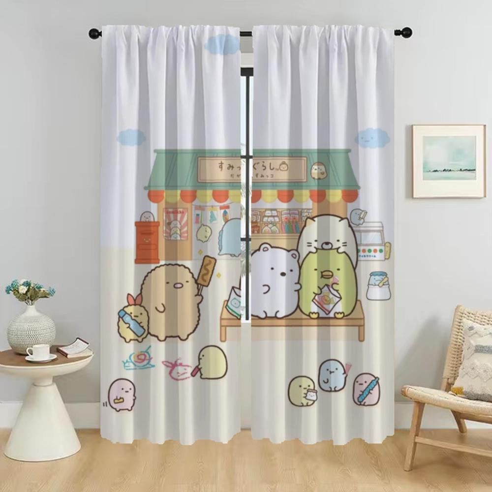 Шторы Sumikko Gurashi Shades для гостиной, шторы для комнаты, 2-х панельные перегородки, шторы для домашнего интерьера, украшения на Хэллоуин