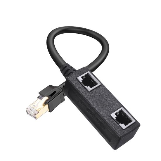 Сплиттер Ethernet Cat8 Скорость 2000 МГц RJ45 40 Гбит/с Высокий 1 штекер на 3 гнезда