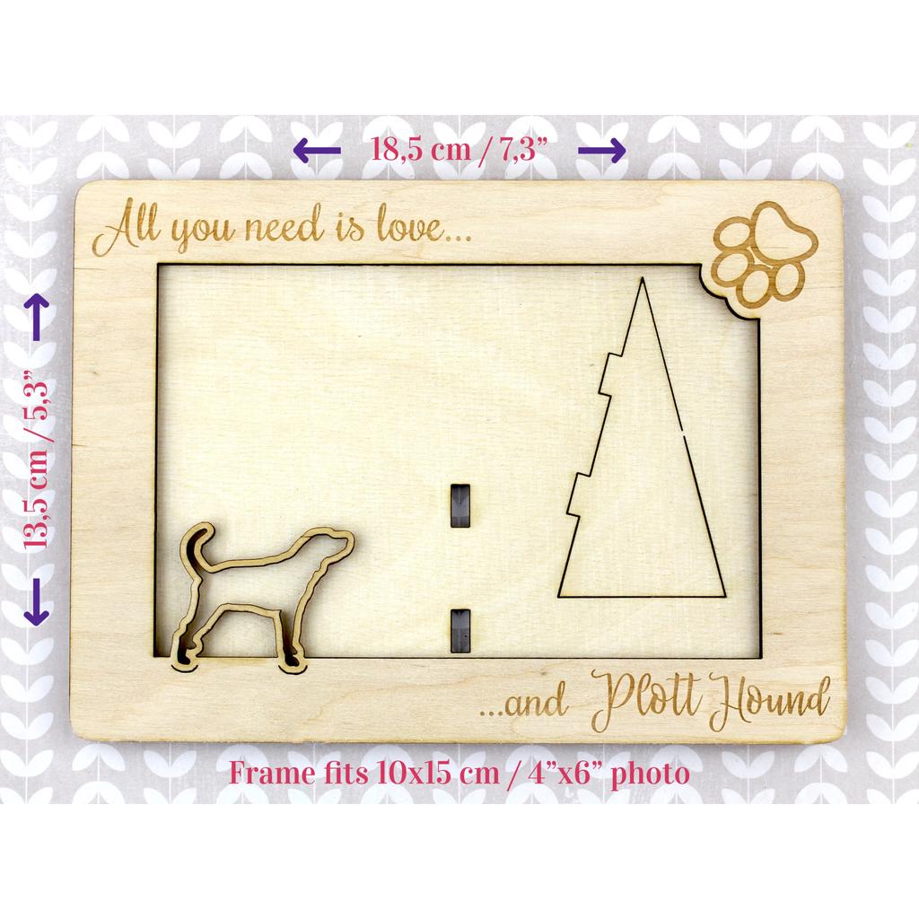 Plott Hound - Photo frame, engraved wooden frame, a lovely gadget for the dog lover by Art-Dog