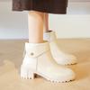 European and American High Heel Short Boots Women's 2024 Autumn/Winter New Thickened Short Boots Platform Boots Womens Shoes