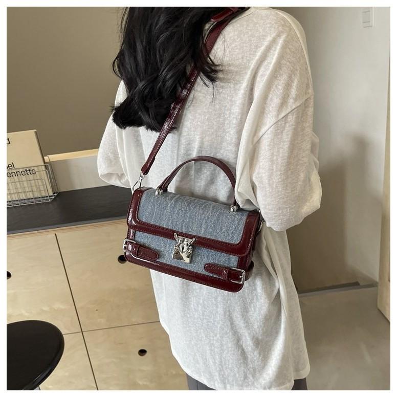 Ielgy Exquisite Fashionable Handbag Fashionable All-Match Contrast Color Shoulder Bag High-End Light Luxury Trendy Cross-Body Bag