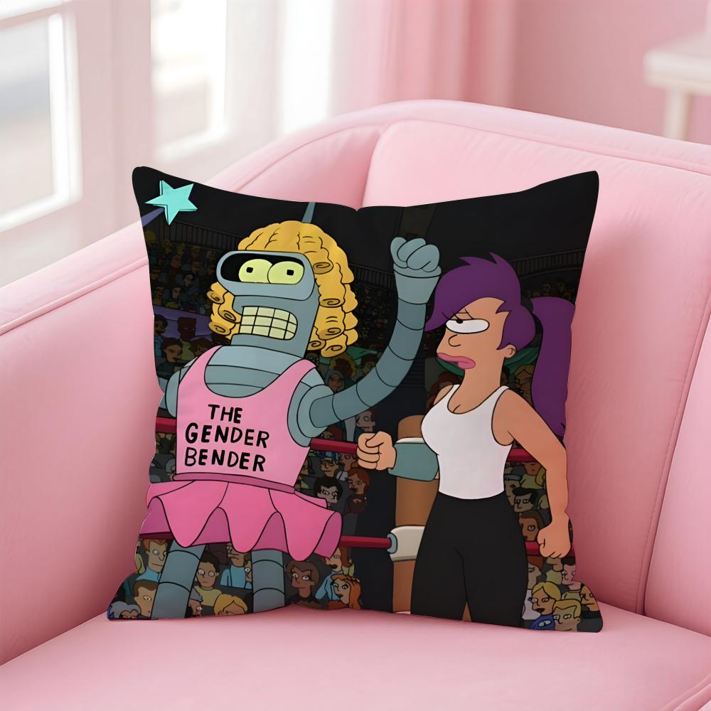 Чехол на подушку с принтом из аниме F-Futurama для дома и автомобиля, многоцелевой чехол для подушки - Двусторонний, мягкий и прочный для повседневного использования