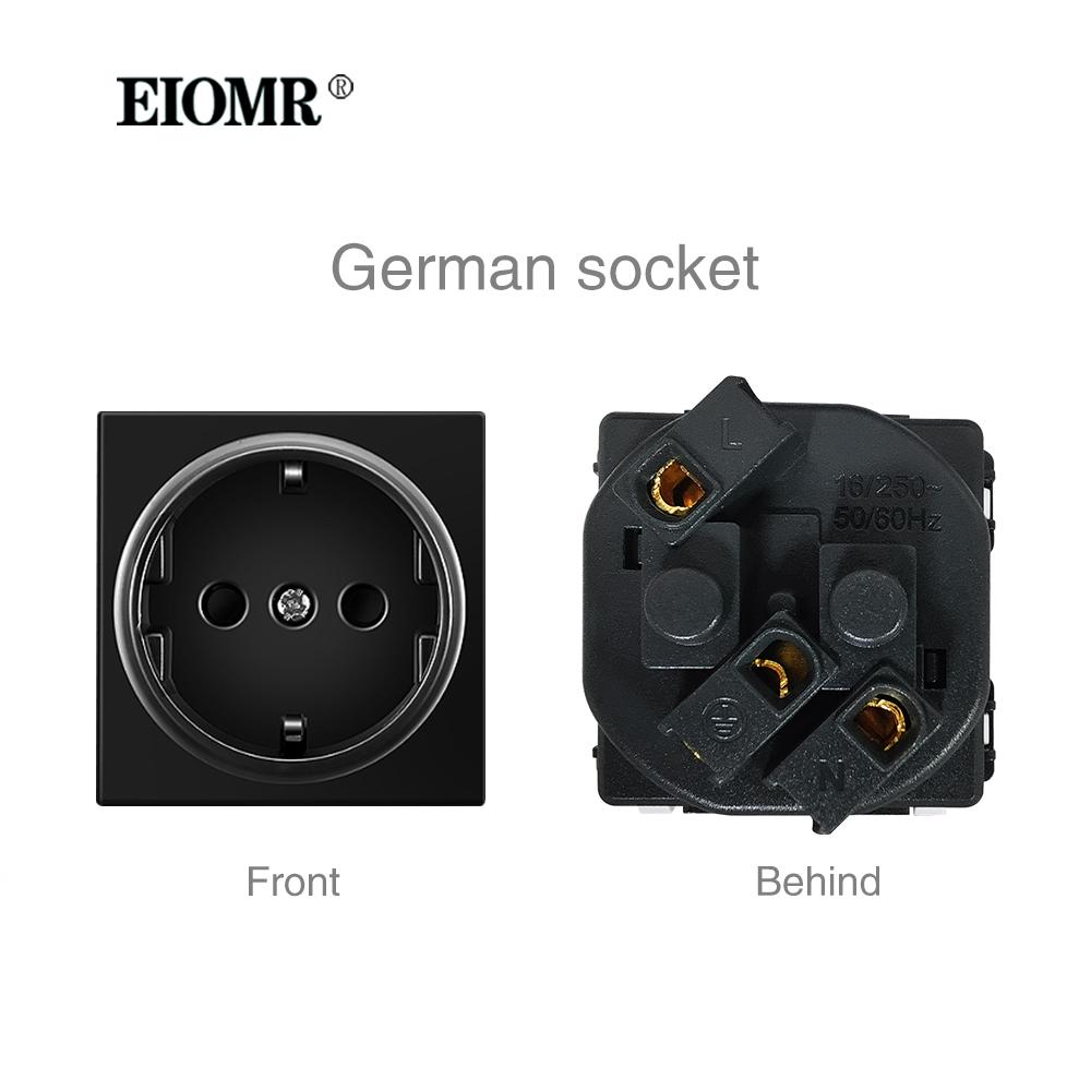 EIOMR A1 Series High-quality Plastic Panels Wall Switch EU French Electrical Outlets USB Type-C TV RJ45 Sensor Switch Module DIY
