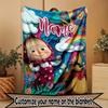 Custom Name Personalized Masha and the Bear Print Blanket, Home Decor, Bedroom, Sofa, Camping, Couch, Gifts for Birthday Christmas