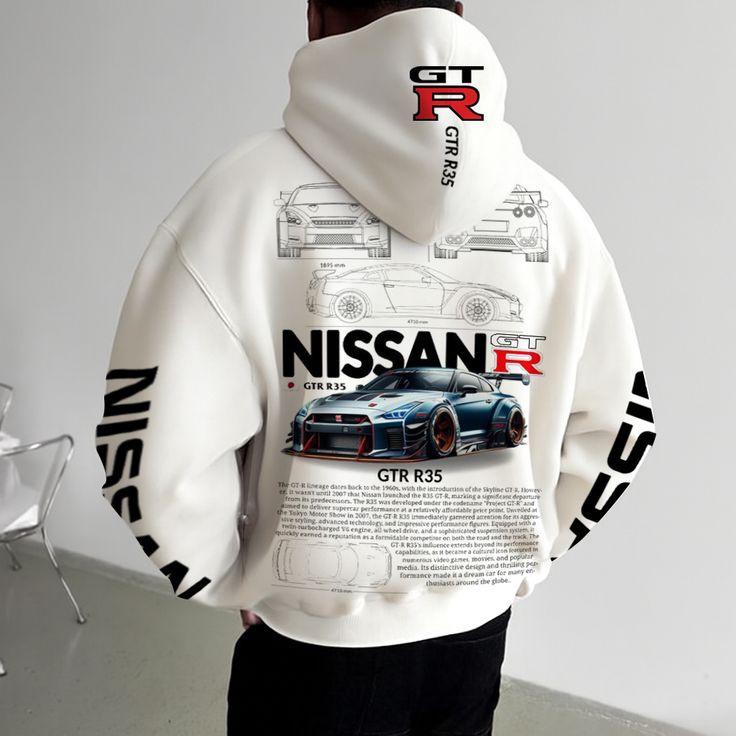 Европейско-американская толстовка с принтом автомобиля для мужчин, повседневная, свободного кроя, с длинным рукавом