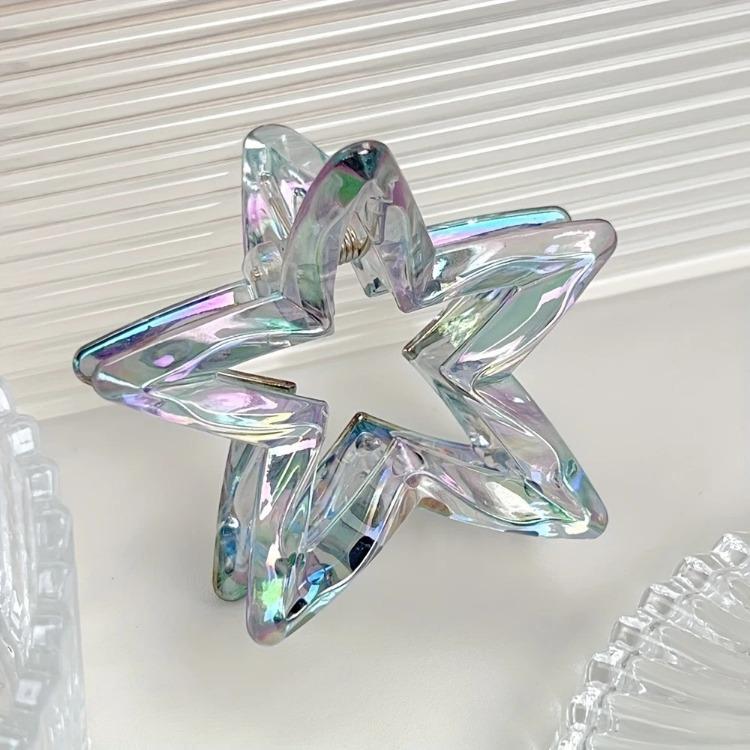 Красочная полая заколка-акула-звезда Сладкая заколка для полусобранных волос Милая заколка-хвост в форме пятиконечной звезды Модная заколка для волос