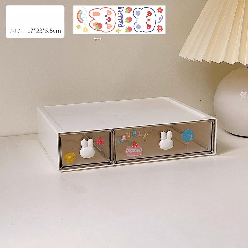 Милый ящик для хранения на рабочем столе, студенческий стол, прозрачная полка, косметика, канцелярские принадлежности