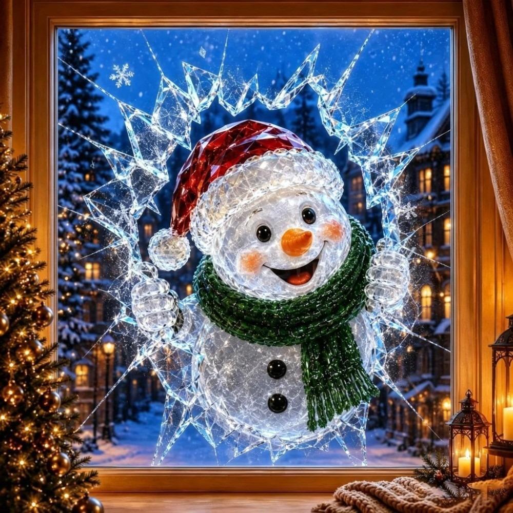 Reusable Window Sticker 3D Break Through Christmas Decoration Christmas Window Decals Window Decor