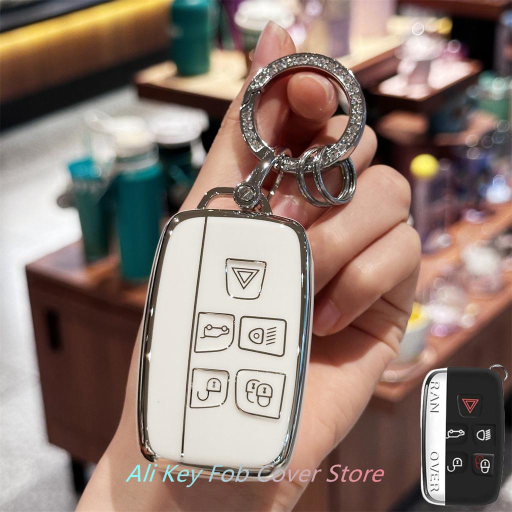 bpzsw1 Key Fob Cover for Evoque Velar Sport Discovery Freelander2 LR4 Land Rover Sport Jaguar XF XJ XE F-PACE F-Type Lanyard