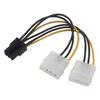 Audio Fan Power Conversion Cable for Graphics Peripheral X To PCI-Express 6-Pin Cards, (2 4-Pin) PCI-E (6-Pin)